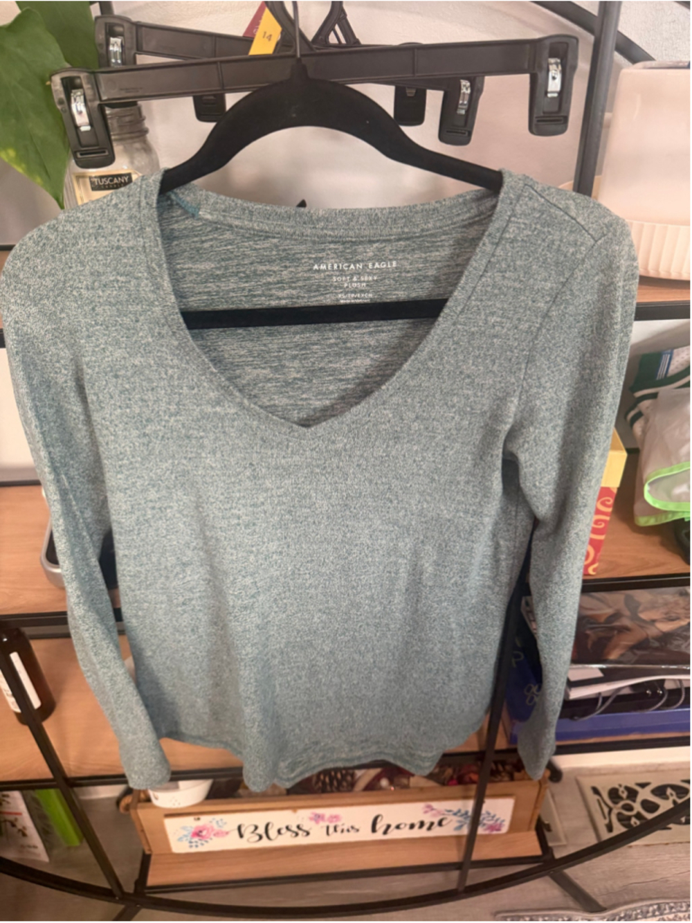 Women's American Eagle Long Sleeve Tee XSP Teal
